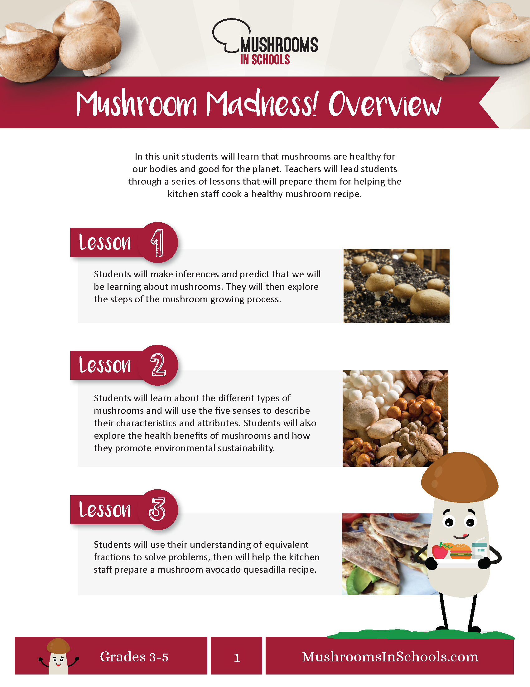 Grades 3-5 Mushroom Madness! Overview